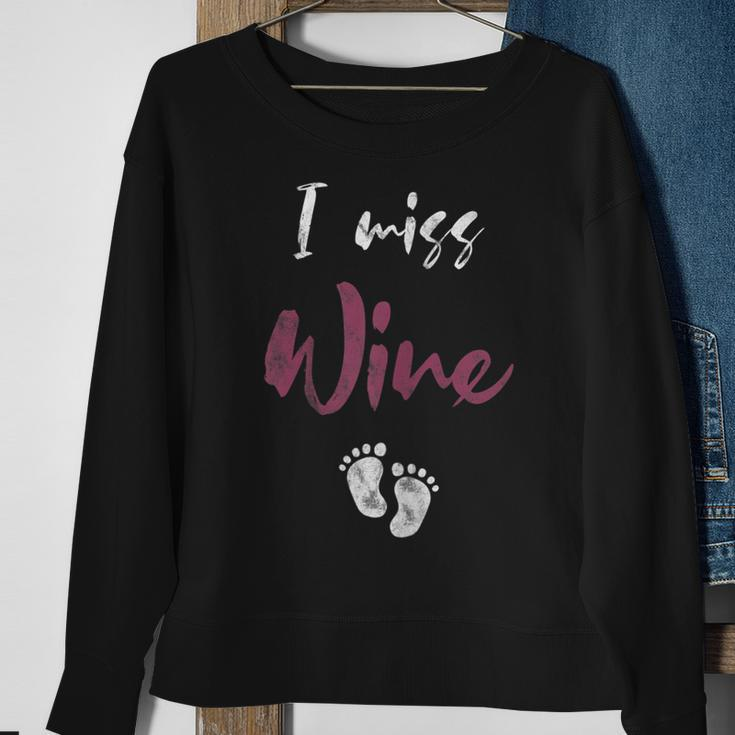 Damen I Miss Wine Ich Vermisse Wein Schwanger Mama Schwangerschaft Sweatshirt Geschenke für alte Frauen