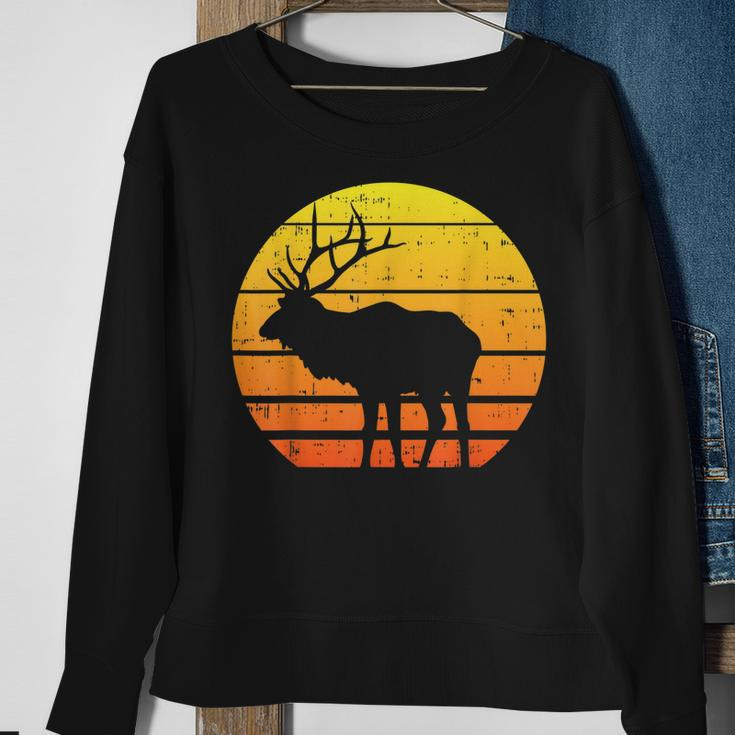 Deer Sunset Elk Buck Hunting Archery Hunter Archer Gift Men Women Sweatshirt Graphic Print Unisex Gifts for Old Women
