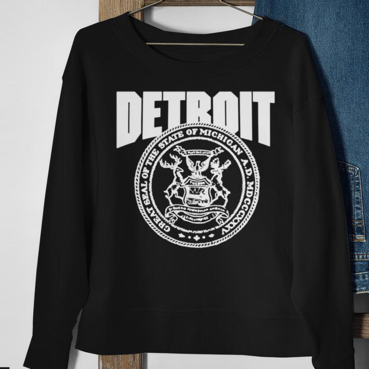 Detroit Great Seal Of The State Of Michgan Sweatshirt Gifts for Old Women