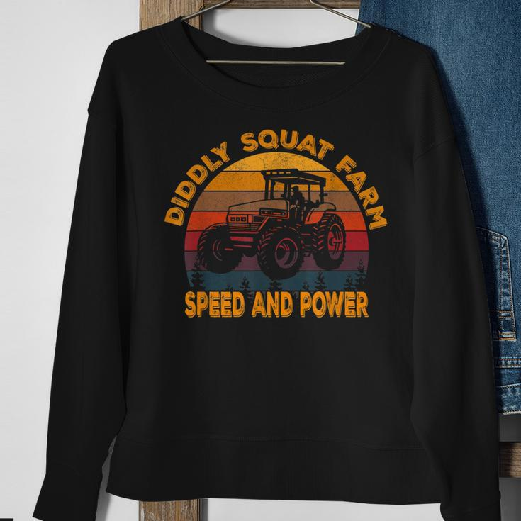 Diddly Squat Farm Speed And Power - Tractor Vintage Sweatshirt Gifts for Old Women