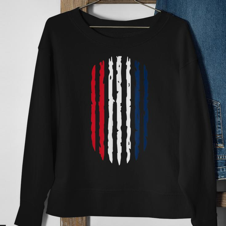 Distressed French Flag Grunge Soccer Football France Sport Men Women Sweatshirt Graphic Print Unisex Gifts for Old Women