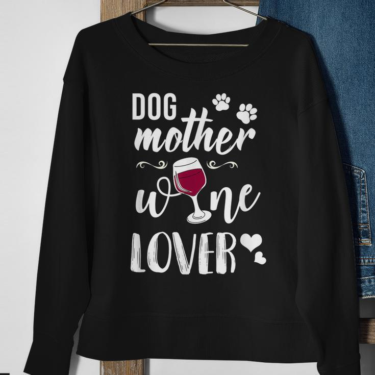 Dog Mother Wine Lover Lustiges Hunde Mum Wein Sweatshirt Geschenke für alte Frauen