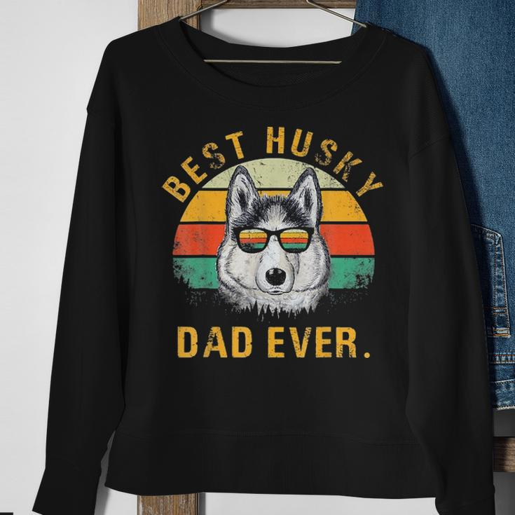 Dog Vintage Best Husky Dad Ever Funny Fathers Day Gifts Sweatshirt Gifts for Old Women