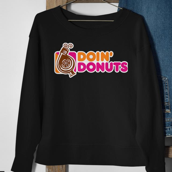 Doin Donuts Funny Car Enthusiast Automotive Sweatshirt Gifts for Old Women