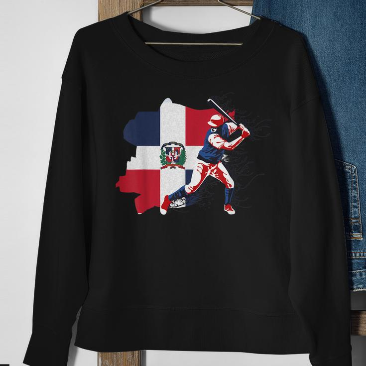 Dominican Republic Flag Baseball PlayerSports Sweatshirt Gifts for Old Women