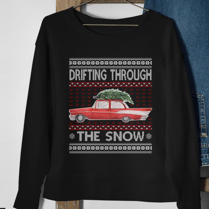 Drifting Through The Snow Ugly Christmas Sweater Sweatshirt Gifts for Old Women