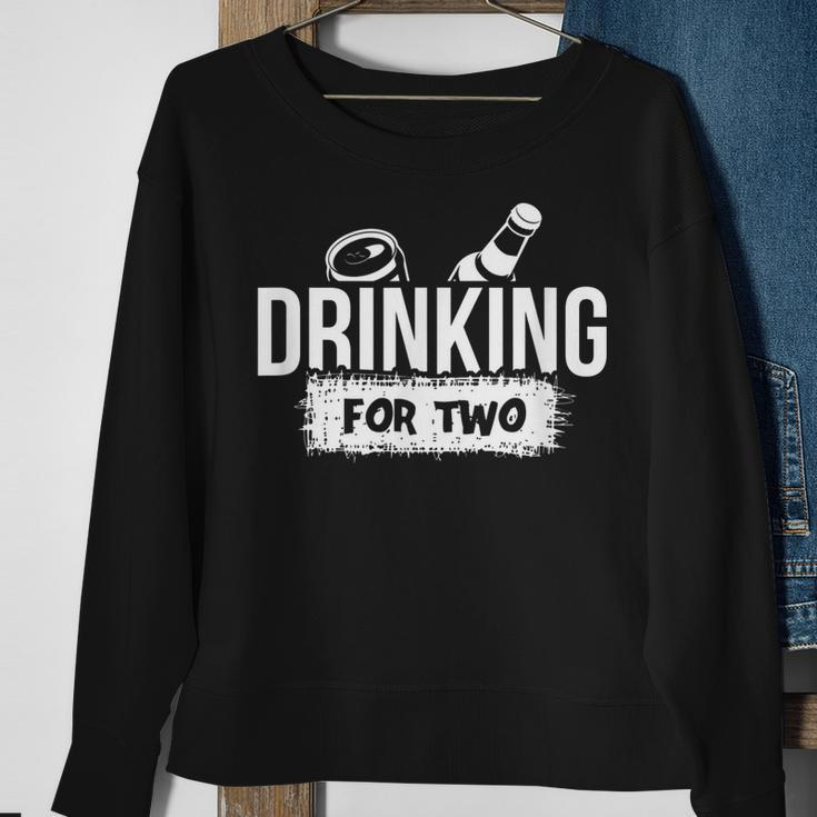 Drinking For Two Pregnancy AnnouncementFor Dads Sweatshirt Gifts for Old Women
