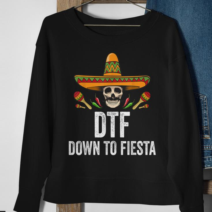 Dtf Down To Fiesta Funny Mexican Skull Cinco De Mayo Sweatshirt Gifts for Old Women
