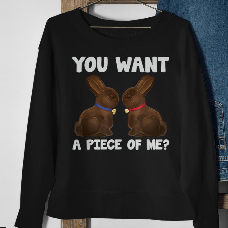 Easter Funny Ns Sayings Chocolate Bunny Meme Sweatshirt Gifts for Old Women