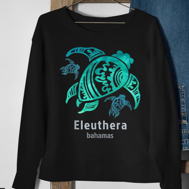 Eleuthera Bahamas Sea Blue Tribal Turtle Men Women Sweatshirt Graphic Print Unisex Gifts for Old Women
