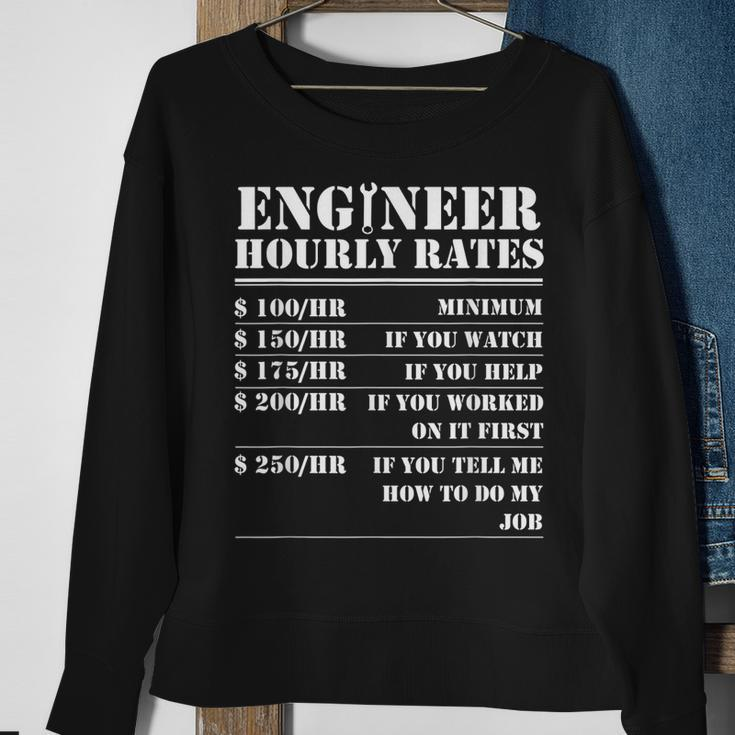 Engineer Hourly Rate Funny Engineering Mechanical Civil Gift Sweatshirt Gifts for Old Women