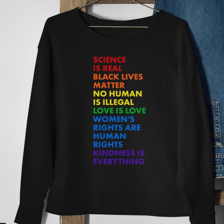 Equality Science Is Real Rainbow V2 Sweatshirt Gifts for Old Women