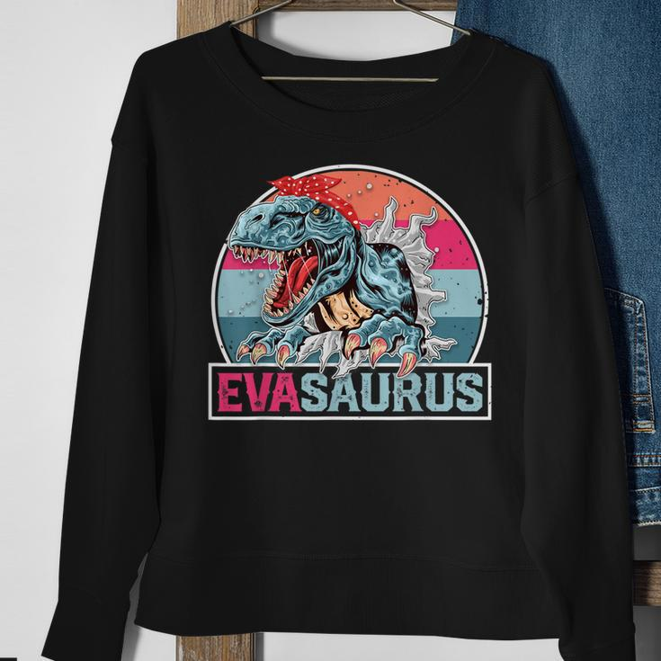Eva Saurus Funny Personalized DinosaurRex Name Sweatshirt Gifts for Old Women