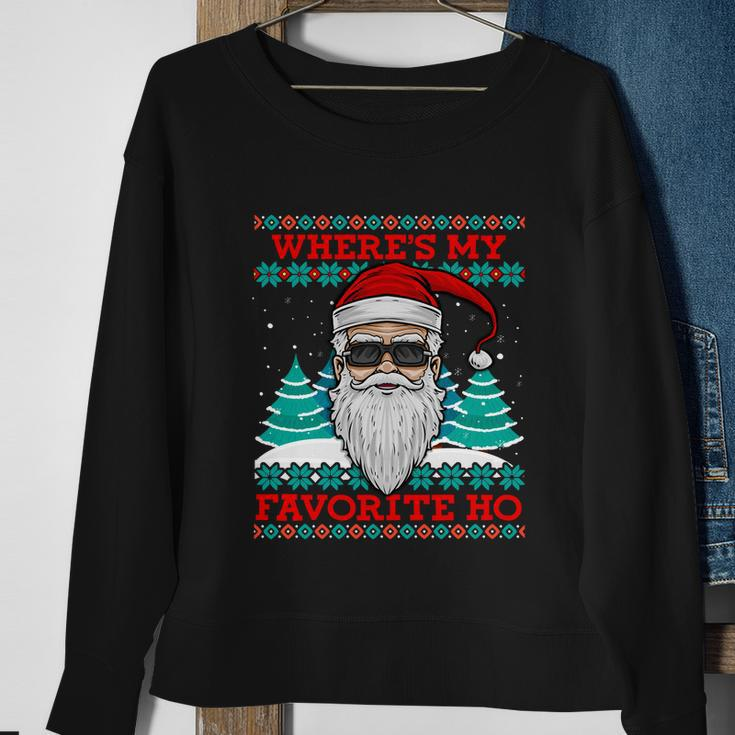 Evil Santa Wheres My Favorite Ho Funny Ugly Christmas Gift Sweatshirt Gifts for Old Women