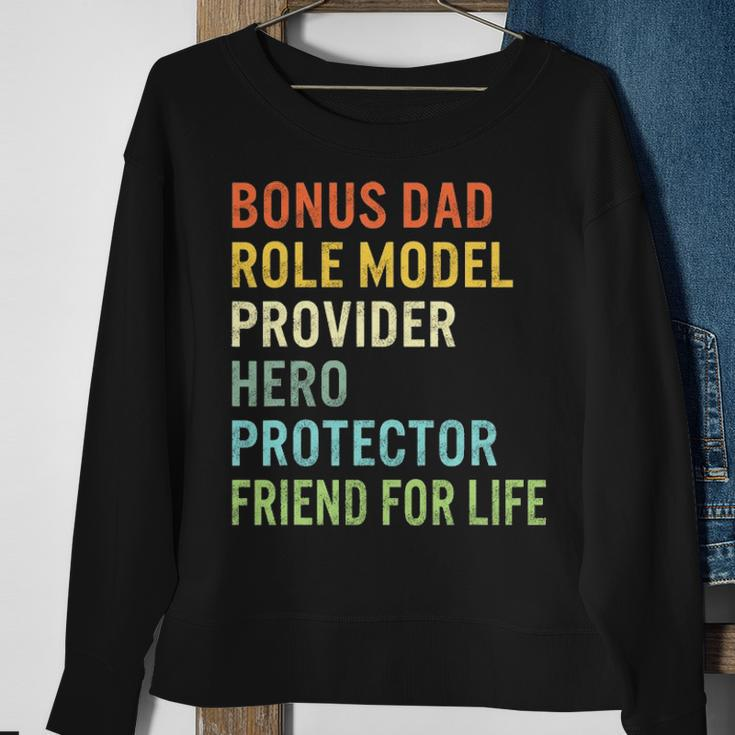 Fathers Day Bonus Provider Dad Friend For Life Hero Step Dad Sweatshirt Gifts for Old Women