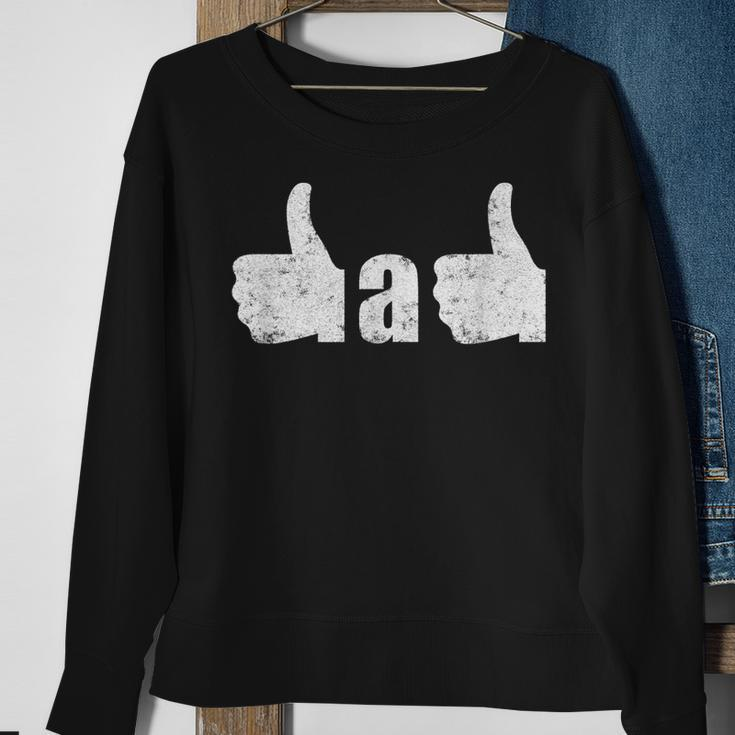 Fathers Day Thumbs Up Best Dad Ever Fathers Day Gift  Men Women Sweatshirt Graphic Print Unisex Gifts for Old Women
