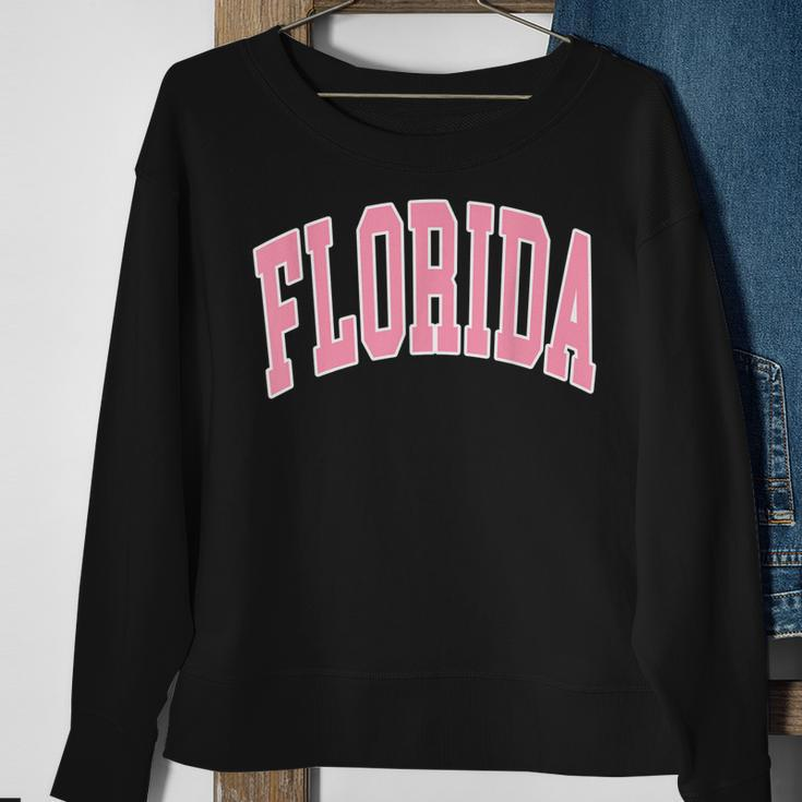 Florida Beach Preppy Pink Font Sweatshirt Gifts for Old Women