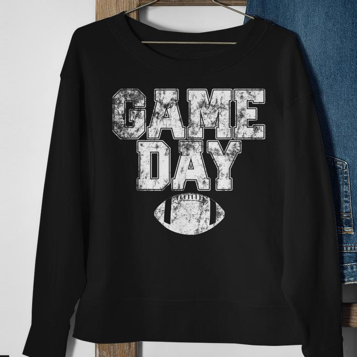 Football Day Game Vintage Distressed Graphic Mens Womens Dad Sweatshirt Gifts for Old Women