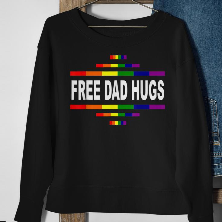 Free Dad Hugs Lgbt Rainbow Pride Fathers Day Gift Sweatshirt Gifts for Old Women
