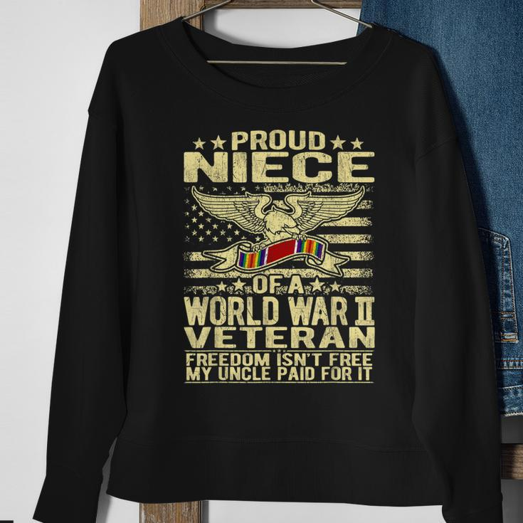 Freedom Isnt Free Proud Niece Of A World War 2 Veteran Gift Men Women Sweatshirt Graphic Print Unisex Gifts for Old Women