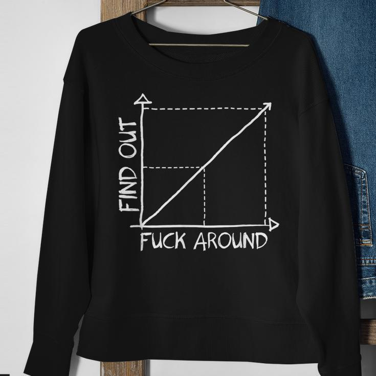 Fuck Around And Find Out Funny Math Geek Fafo Graph Chart Sweatshirt Gifts for Old Women
