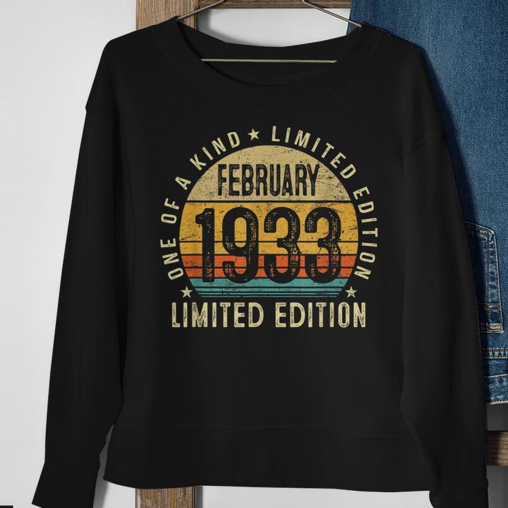 Funny 90 Year Old Vintage February 1933 90Th Birthday Gift V2 Sweatshirt Gifts for Old Women