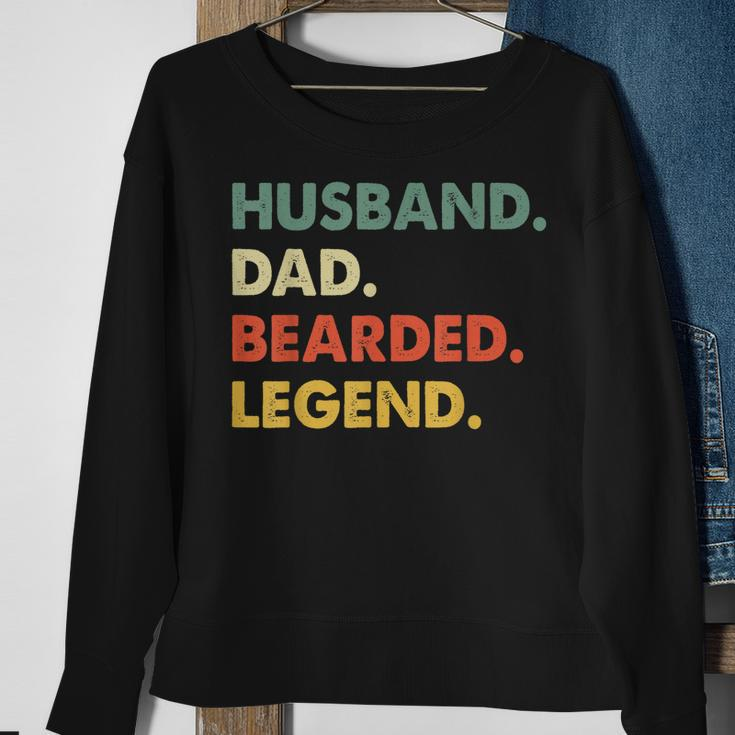 Funny Bearded Men Husband Dad Bearded Legend Vintage Sweatshirt Gifts for Old Women