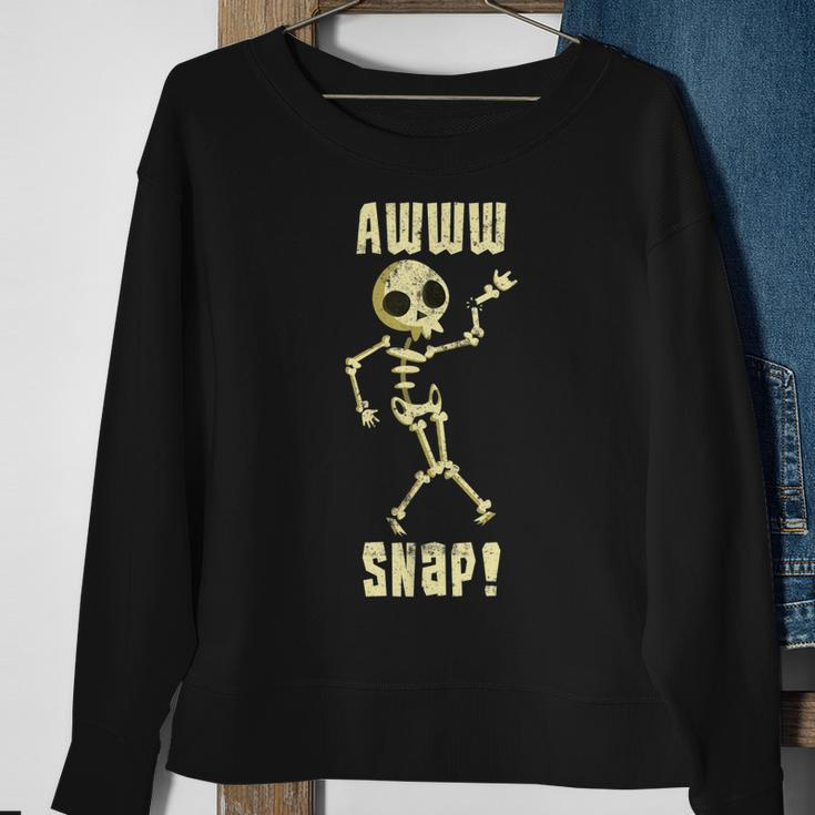 Funny Broken Arm Awww Snap Skeleton Broken Bone Sweatshirt Gifts for Old Women