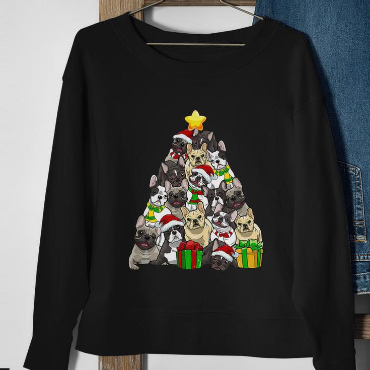 Funny Christmas French Bulldog Pajama Shirt Tree Dog Xmas Sweatshirt Gifts for Old Women