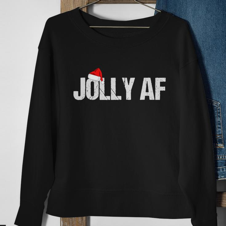 Funny Christmas Shirts Gifts & Pajamas Santa Hat Jolly Af Tshirt Sweatshirt Gifts for Old Women