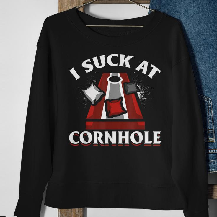Funny Cornhole - I Suck At Cornhole Sweatshirt Gifts for Old Women
