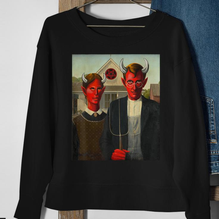 Funny Devil Lover Satan Satanic Halloween Wiccan Devil Sweatshirt Gifts for Old Women
