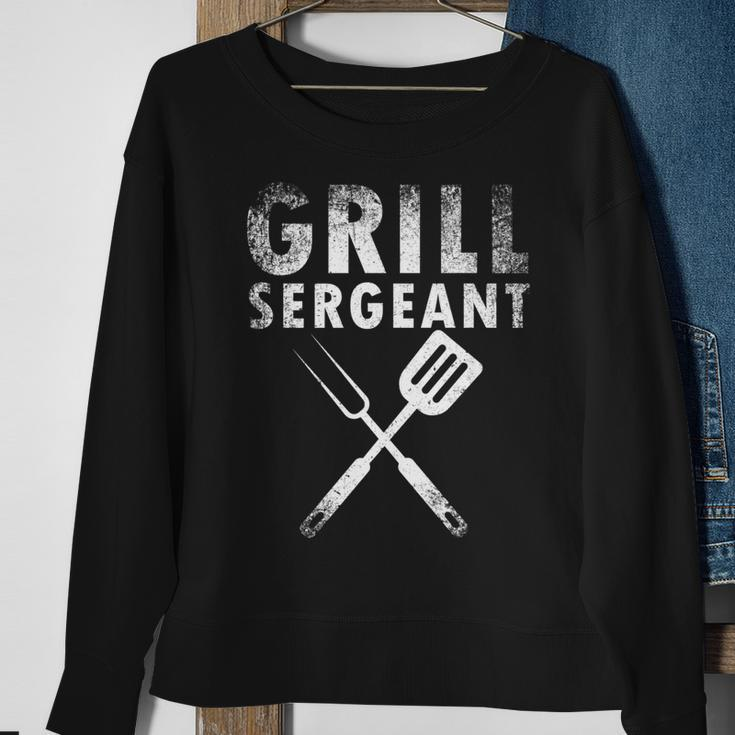 Funny Fathers Day Gift Grill Sergeant Grilling Dad Vintage V2 Sweatshirt Gifts for Old Women