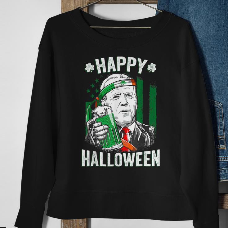 Funny Leprechaun Biden Happy Halloween For St Patricks Day Sweatshirt Gifts for Old Women