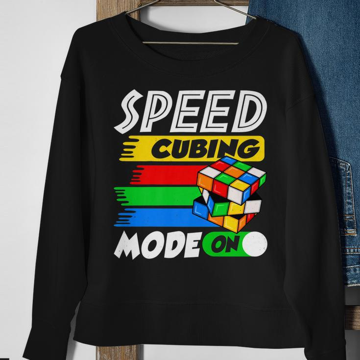 Funny Lover Speed Cubing Mode On Cube Puzzle Cuber Sweatshirt Gifts for Old Women
