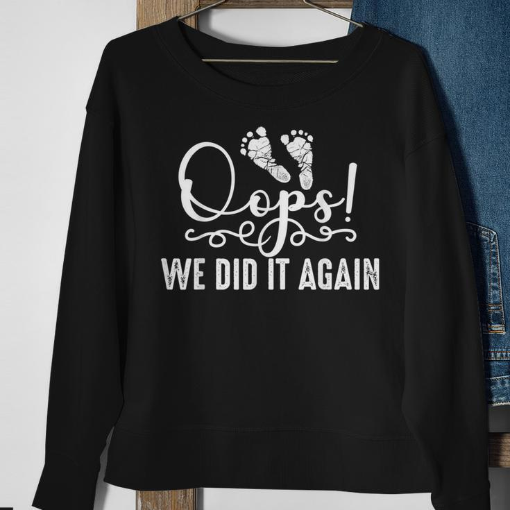 Funny Oops We Did It Again Gift For Cool Mom And Dad To Be Sweatshirt Gifts for Old Women