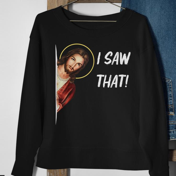 Funny Quote Jesus Meme I Saw That Christian Jesus Meme Idea Men Women Sweatshirt Graphic Print Unisex Gifts for Old Women
