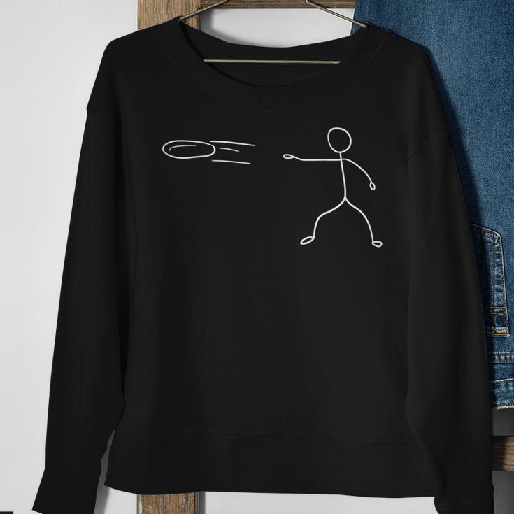 Funny Stickman Disc Golf Player Sports Lover Sweatshirt Gifts for Old Women