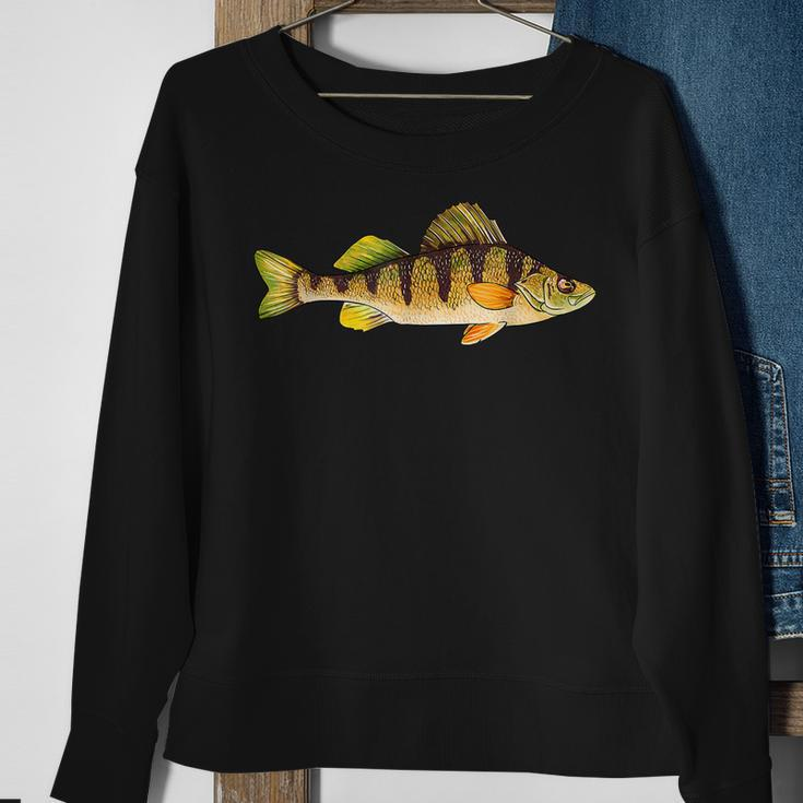 Funny Yellow Perch Fishing Freshwater Fish Angler Sweatshirt Gifts for Old Women