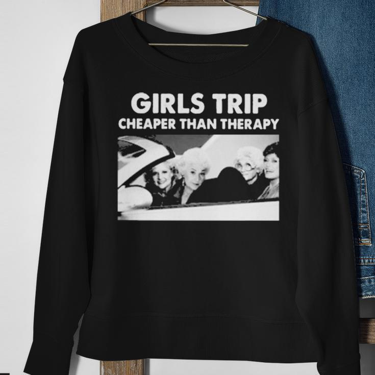 Girls Trip Cheaper Than Therapy Woman Vintage Sweatshirt Gifts for Old Women