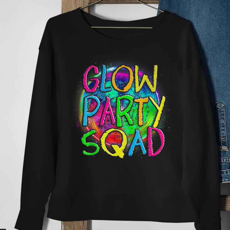 Glow Party Squad Paint Splatter Effect Glow Party Sweatshirt Gifts for Old Women