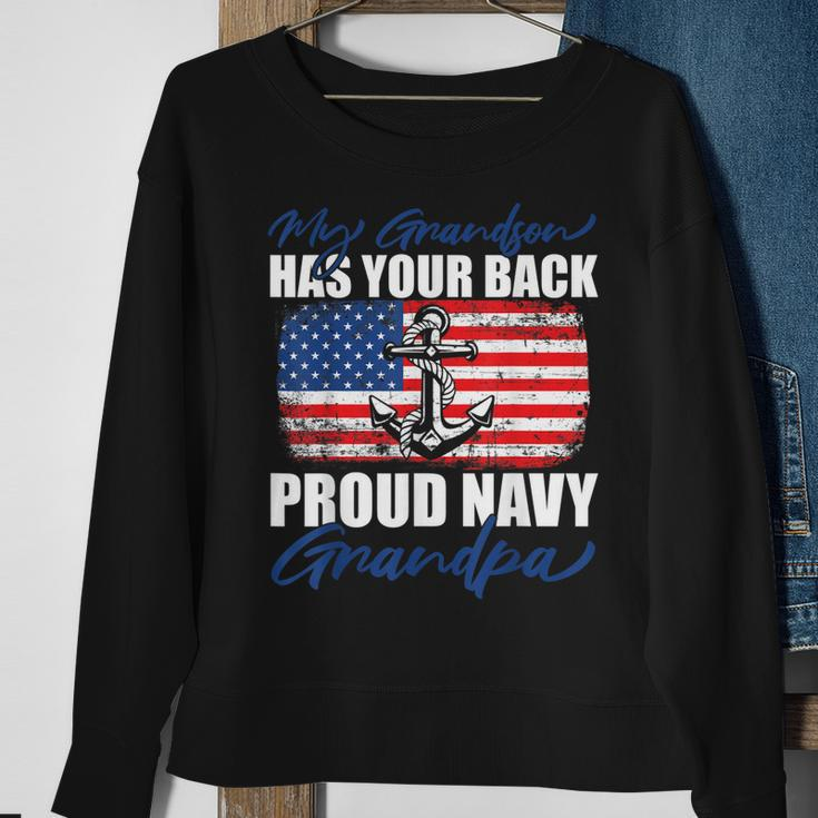 Grandson Proud Navy Grandpa Anchor Sweatshirt Gifts for Old Women