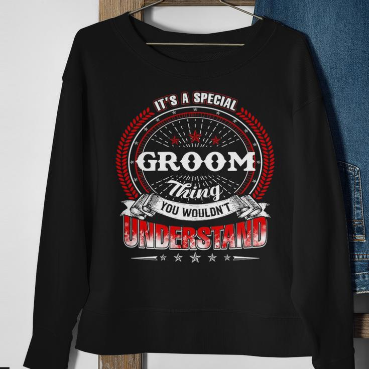 Groom Family Crest Groom Groom Clothing GroomGroom T Gifts For The Groom Sweatshirt Gifts for Old Women