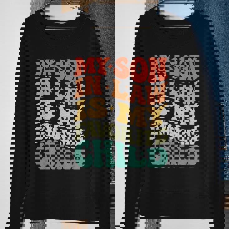 Groovy Vintage My Son In Law Is My Favorite Child Sweatshirt Gifts for Old Women