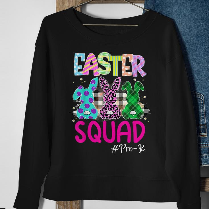 Happy Easter Day Leopard Bunnies Funny Easter Squad Outfit Sweatshirt Gifts for Old Women