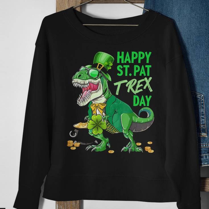 Happy St PatRex Day Dinosaur St Patricks Day Shamrock Sweatshirt Gifts for Old Women