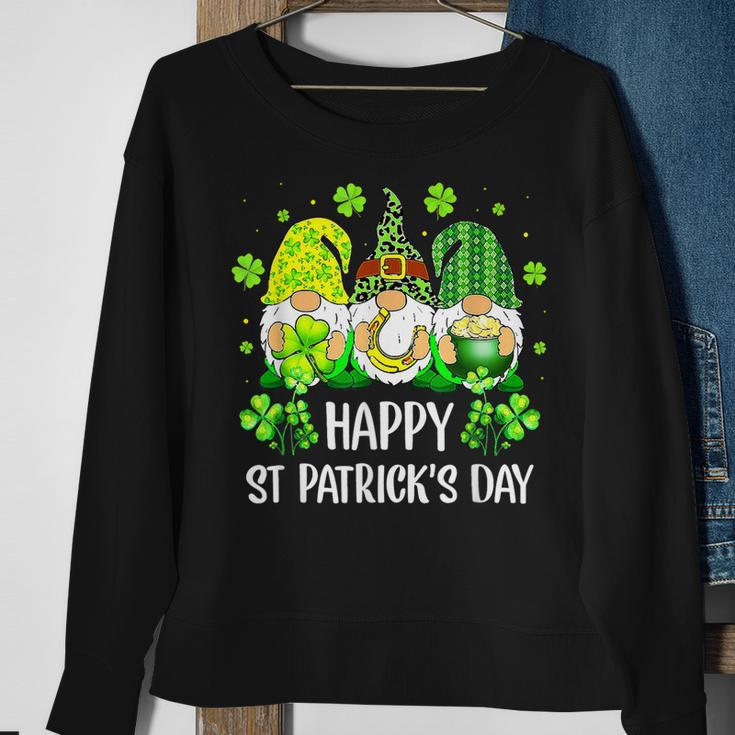 Happy St Patricks Day Three Gnome Irish Shamrock Leprechaun Sweatshirt Gifts for Old Women