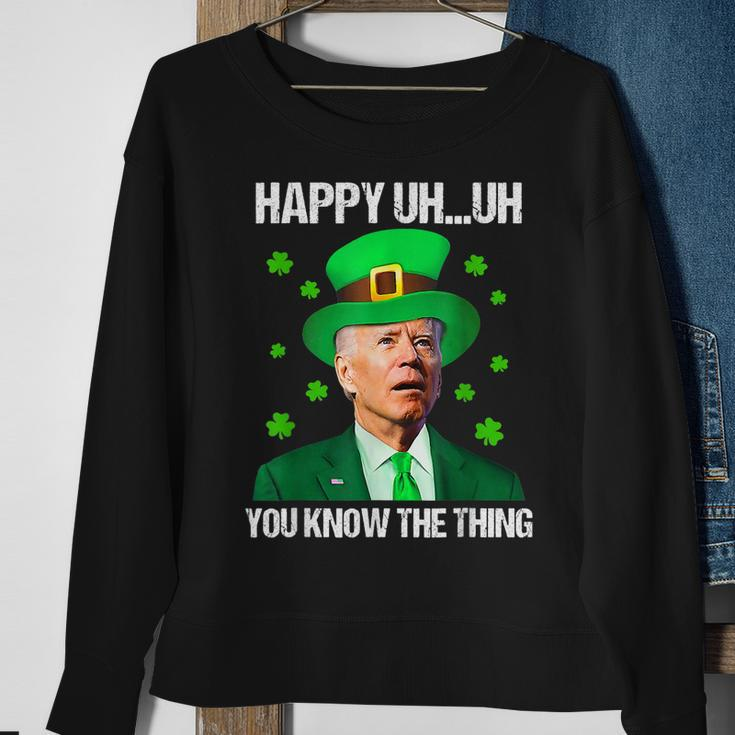 Happy Uh You Know The Thing Confused Joe Biden St Patricks Sweatshirt Gifts for Old Women