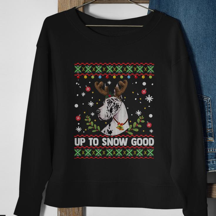 Harlequin Great Dane Dog Reindeer Ugly Christmas Sweater Great Gift Sweatshirt Gifts for Old Women