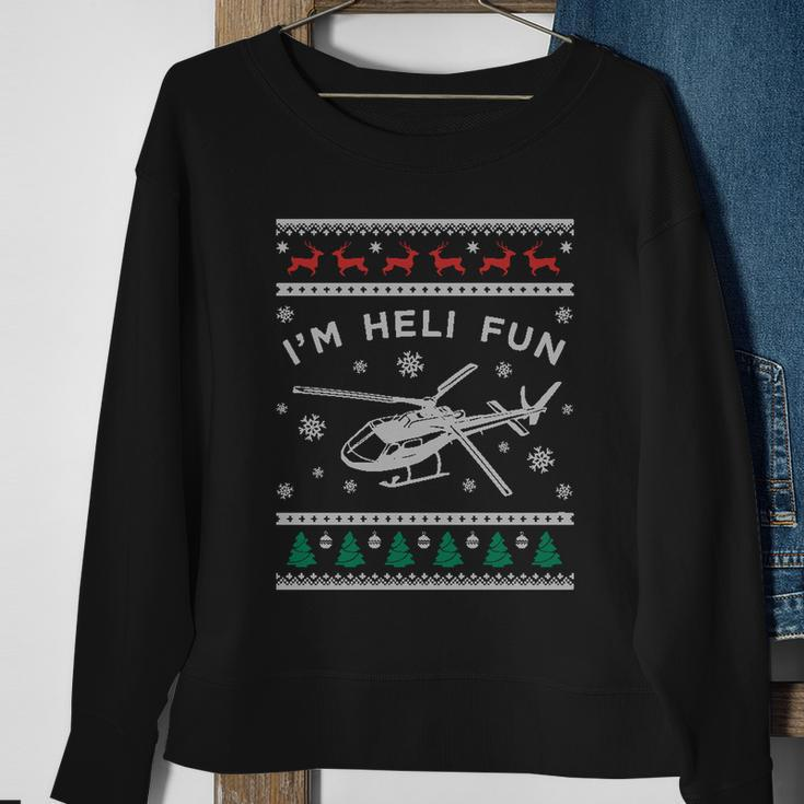 Helicopter Ugly Christmas Great Gift Fun Xmas Heli Gift Sweatshirt Gifts for Old Women